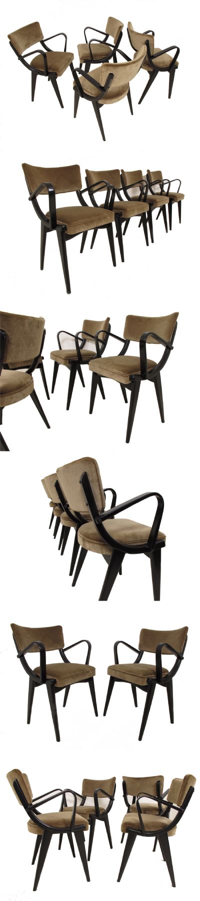 A set of four ebonised chairs c1960s. Manufactured by Ben chairs Ltd